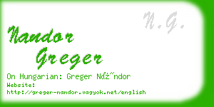 nandor greger business card